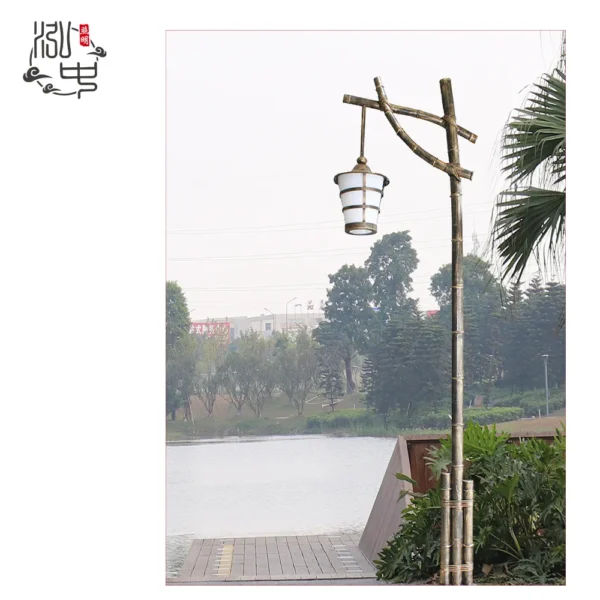 Bamboo Style LED Garden Path Light - Waterproof Aluminum Outdoor Lantern