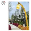 Curved Bamboo Style LED Garden Light - Waterproof Oriental Lantern for Outdoor Paths