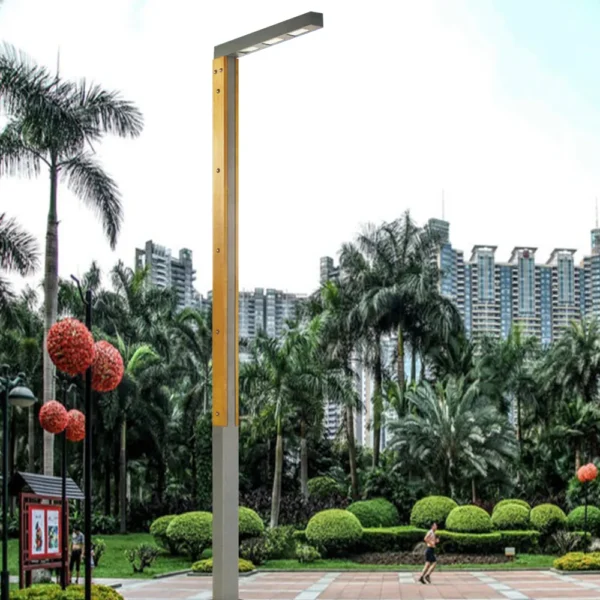 Modern Wood-Grain Aluminum LED Street Light