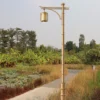 Golden Bamboo-Style LED Garden Path Light - Waterproof Aluminum Outdoor Lantern