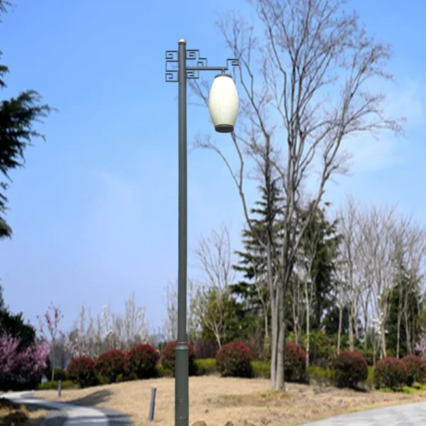 Chinese Style LED Garden Post Light - Waterproof Aluminum Outdoor Lantern