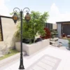 European Vintage Double-Head LED Garden Post Light - Waterproof Aluminum Outdoor Lamp