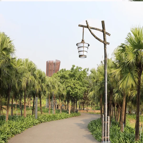 Bamboo Style LED Garden Path Light - Waterproof Aluminum Outdoor Lantern