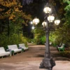 European Vintage 5-Head LED Garden Post Light - Waterproof die-cast Aluminum Outdoor Lamp