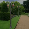 European Vintage Double-Head LED Garden Post Light - Waterproof Aluminum Outdoor Lamp