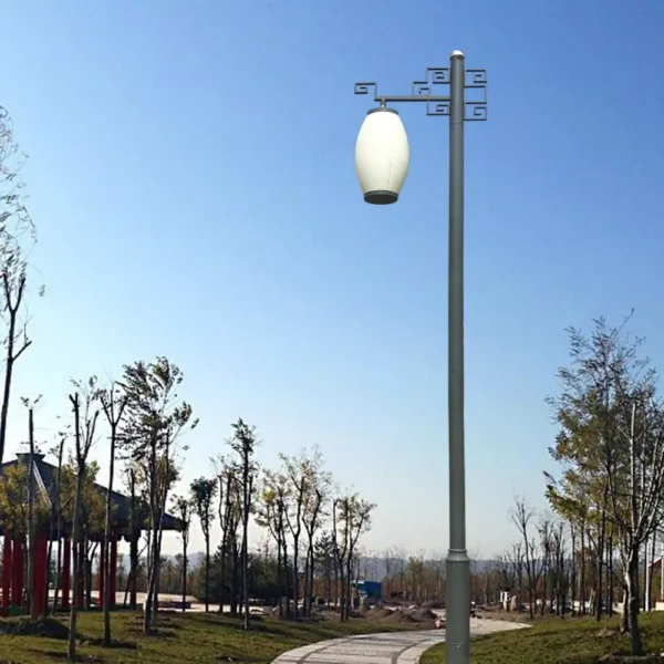 Chinese Style LED Garden Post Light - Waterproof Aluminum Outdoor Lantern