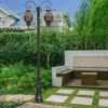 European Vintage Double-Head LED Garden Post Light - Waterproof Aluminum Outdoor Lamp