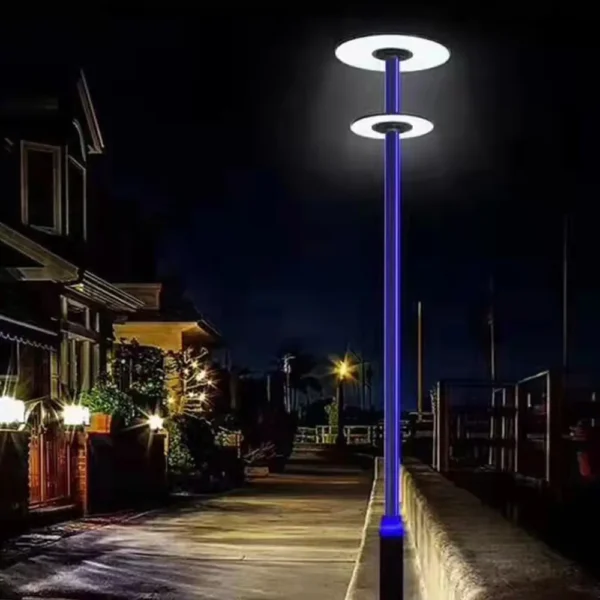 Modern Double Disc LED Garden Light - Waterproof Aluminum Outdoor Landscape Lamp