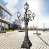 European Vintage 5-Head LED Garden Post Light - Waterproof die-cast Aluminum Outdoor Lamp