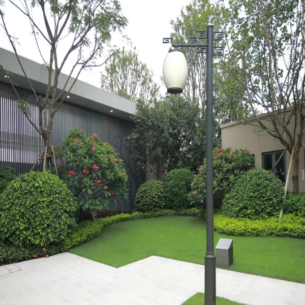 Chinese Style LED Garden Post Light - Waterproof Aluminum Outdoor Lantern