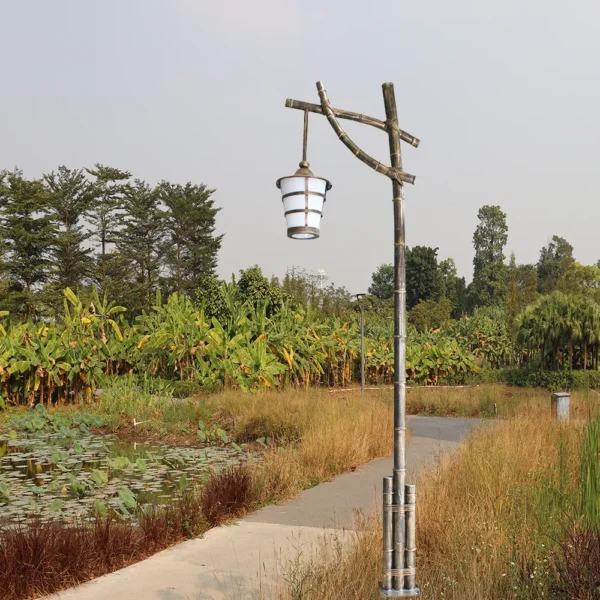 Bamboo Style LED Garden Path Light - Waterproof Aluminum Outdoor Lantern