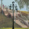 3M European Vintage 3-Head LED Garden Post Light - Waterproof Aluminum Outdoor Lamp