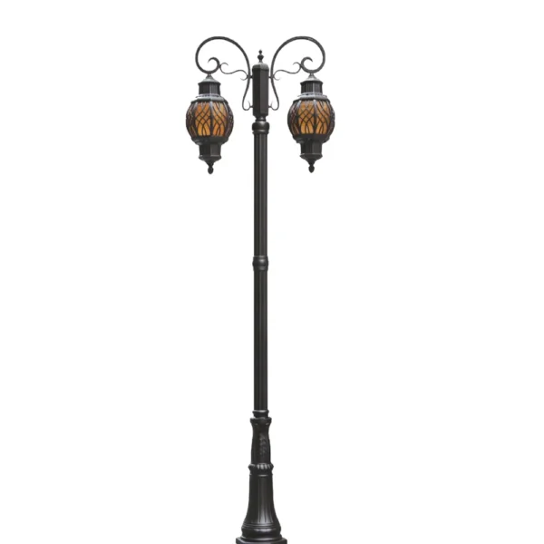 European Vintage Double-Head LED Garden Post Light - Waterproof Aluminum Outdoor Lamp