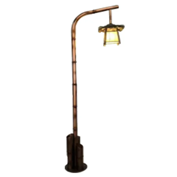 Antique Copper Bamboo LED Garden Light - Waterproof Oriental Path Lantern