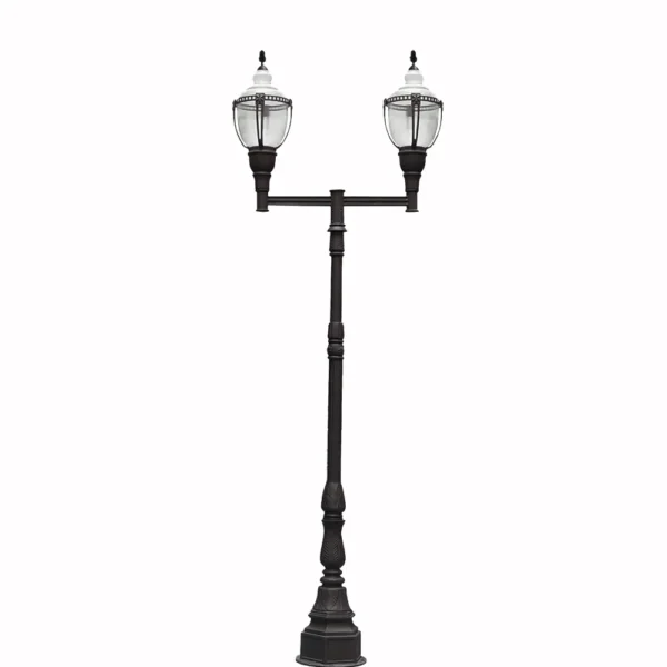 European Vintage Double-Head LED Garden Post Light - Waterproof Aluminum Outdoor Lamp