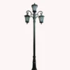 3M European Vintage 3-Head LED Garden Post Light - Waterproof Aluminum Outdoor Lamp