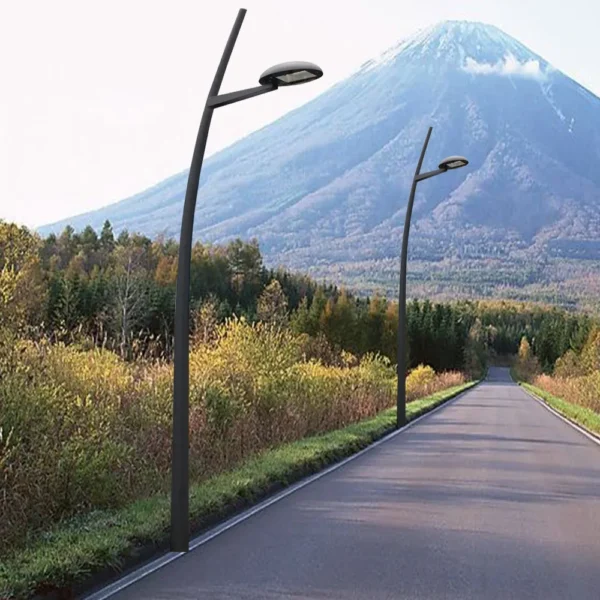 Modern Curved LED Street Light – Minimalist Waterproof Outdoor Lamp