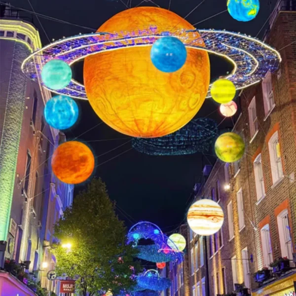 Solar System & Moon LED Globe Light - Waterproof Outdoor & Indoor Art Lamp