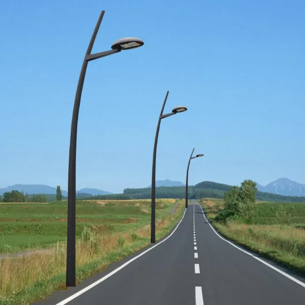 Modern Curved LED Street Light – Minimalist Waterproof Outdoor Lamp