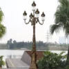 Antique European Vintage 5-Head LED Garden Post Light - Waterproof Aluminum Lamp