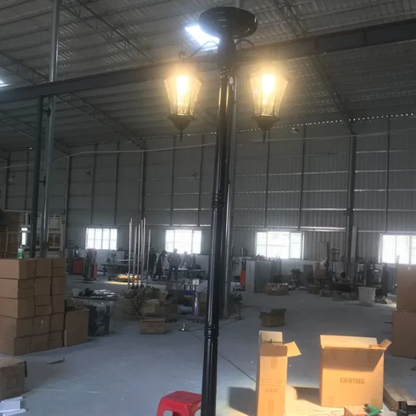 European Vintage Double-Head LED Garden Post Light - Waterproof Aluminum Outdoor Lamp