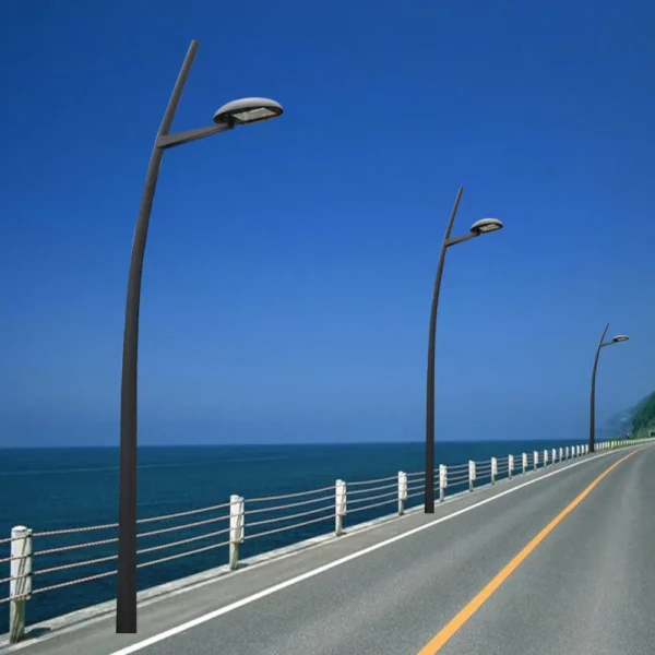 Modern Curved LED Street Light – Minimalist Waterproof Outdoor Lamp