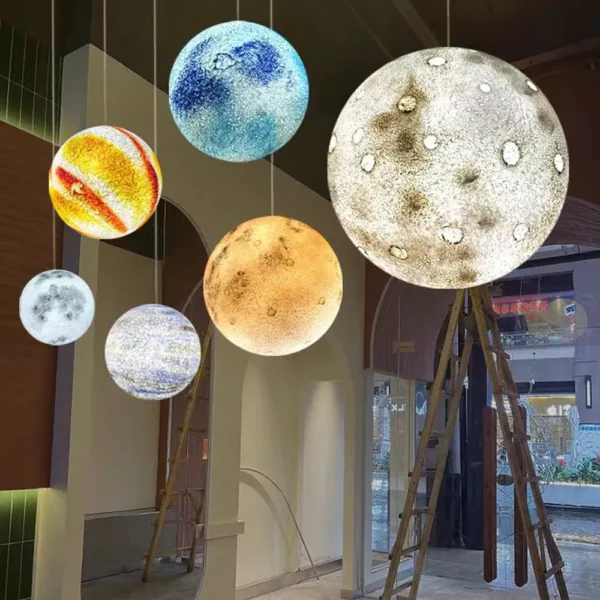 Solar System & Moon LED Globe Light - Waterproof Outdoor & Indoor Art Lamp