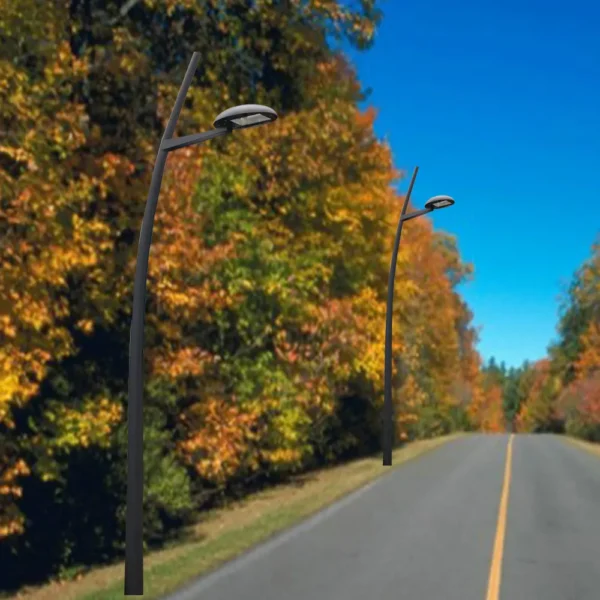 Modern Curved LED Street Light – Minimalist Waterproof Outdoor Lamp