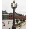 Imperial European Vintage 5-Head LED Garden Post Light - Black & Gold Waterproof Aluminum Lamp