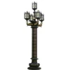 Imperial European Vintage 5-Head LED Garden Post Light - Black & Gold Waterproof Aluminum Lamp