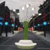 Modern Dandelion & Calla Lily LED Sculpture Light - Waterproof Outdoor Art Lamp