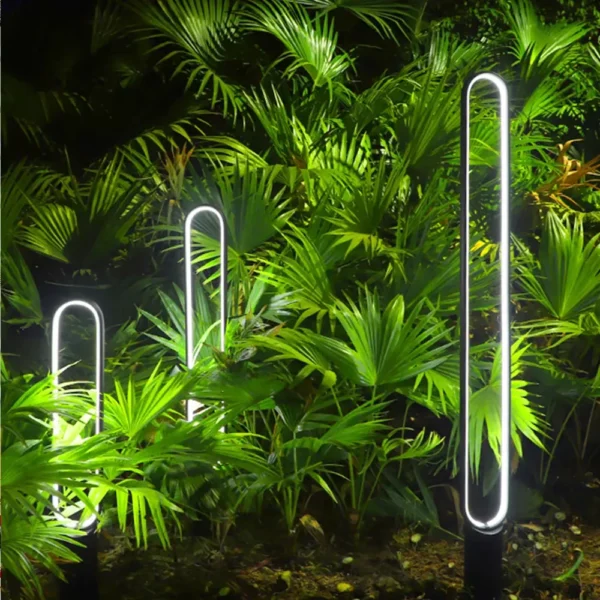 Modern Curved LED Garden Path Light - Waterproof Aluminum Outdoor Lamp
