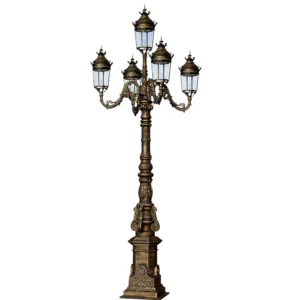 Antique European Vintage 5-Head LED Garden Post Light - Waterproof Aluminum Lamp