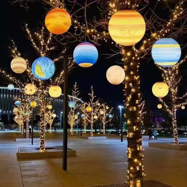 Solar System & Moon LED Globe Light - Waterproof Outdoor & Indoor Art Lamp