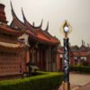 Chinese Traditional Dragon Carved LED Post Light - Waterproof Aluminum Outdoor Lamp