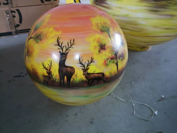 Hand-Painted LED Globe Landscape Light - Waterproof Outdoor Art Lamp