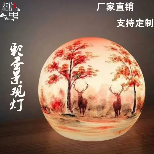 Hand-Painted LED Globe Landscape Light - Waterproof Outdoor Art Lamp