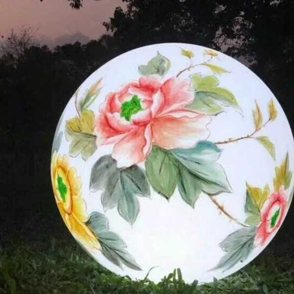 Hand-Painted LED Globe Landscape Light - Waterproof Outdoor Art Lamp