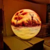 Hand-Painted LED Globe Landscape Light - Waterproof Outdoor Art Lamp