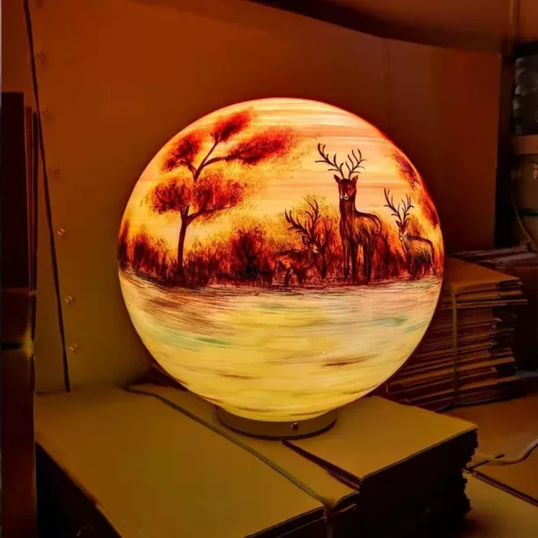 Hand-Painted LED Globe Landscape Light - Waterproof Outdoor Art Lamp