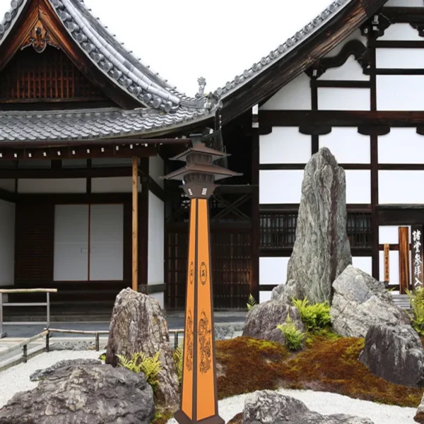Traditional Asian Pagoda LED Bollard Light - Waterproof Aluminum Outdoor Lamp