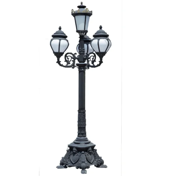 Royal European Vintage 5-Head LED Garden Post Light - Waterproof Aluminum Outdoor Lamp