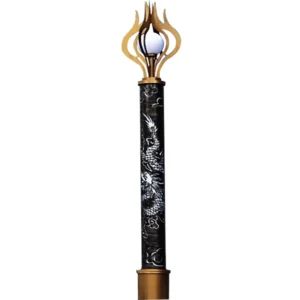 Chinese Traditional Dragon Carved LED Post Light - Waterproof Aluminum Outdoor Lamp