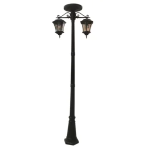 European Vintage Double-Head LED Garden Post Light - Waterproof Aluminum Outdoor Lamp