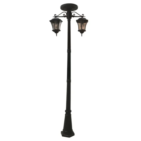European Vintage Double-Head LED Garden Post Light - Waterproof Aluminum Outdoor Lamp